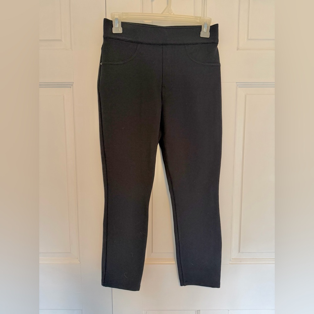 Spanx Black Pull On Ponte Skinny Ankle Pants Petite Small